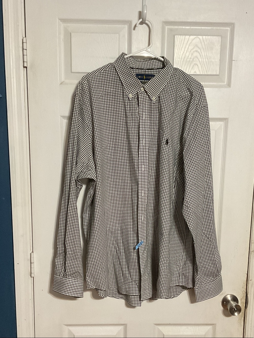Ralph Lauren Men’s Black and White Gingham Button-Down Shirt size XXL